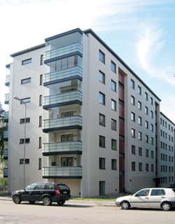 <p data-block-key="xnehi">... Melkonkatu julkisivuremontin jälkeen</p>