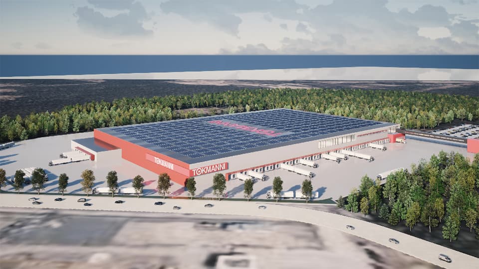 Tekoälyä, energiatehokkuutta ja lastaustaskuja - Tällainen on Tokmannin huippumoderni varasto